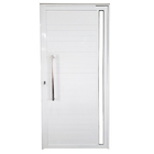 Porta De Alumínio Pivotante Branco Com Puxador E Vidro Linha