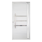 Porta De Alumínio Pivotante Branco Com Puxador, Friso E Visor