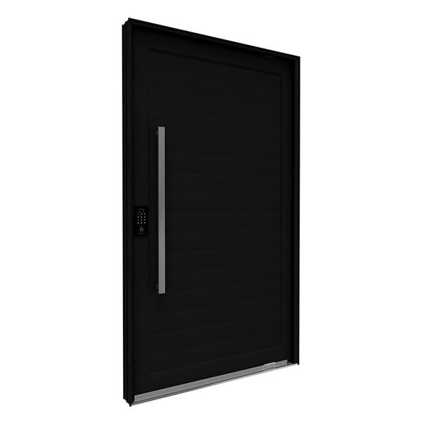 Porta De Alumínio Pivotante Com Puxador De 1m Fechadura Digit