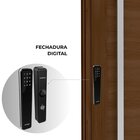 Porta De Alumínio Pivotante Com Puxador De 1m Fechadura Digit