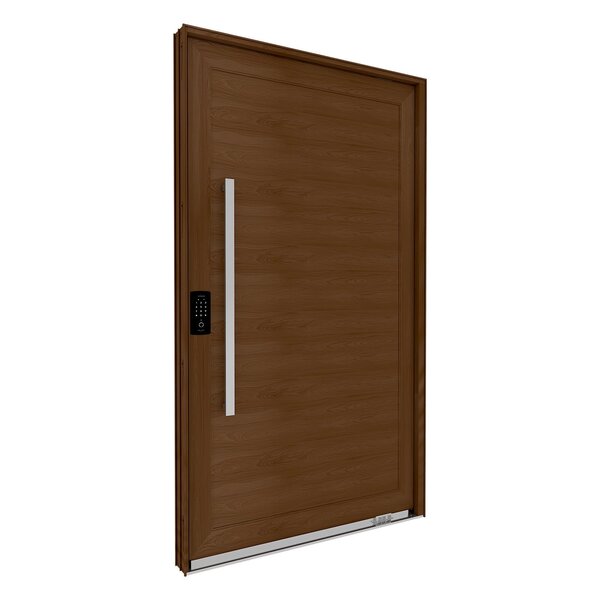 Porta De Alumínio Pivotante Com Puxador De 1m Fechadura Digit