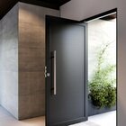 Porta De Alumínio Pivotante Lambri 215x105cm Com Puxador De 8