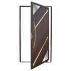 Porta De Aluminio Pivotante Lambril 210x100cm Com Puxador Sup
