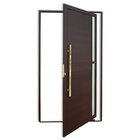 Porta De Aluminio Pivotante Lambril 210x100cm Com Puxador Sup
