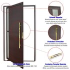 Porta De Aluminio Pivotante Lambril 210x100cm Com Puxador Sup