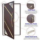 Porta De Aluminio Pivotante Lambril 210x100cm Com Puxador Sup