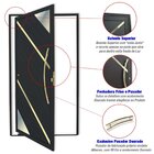 Porta De Aluminio Pivotante Lambril 210x100cm Com Puxador Sup