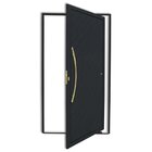 Porta De Aluminio Pivotante Lambril 210x100cm Com Puxador Sup
