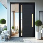 Porta De Aluminio Pivotante Lambril 210x100cm Com Puxador Sup