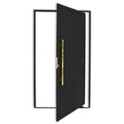 Porta De Aluminio Pivotante Lambril 210x100cm Com Puxador Sup