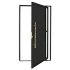 Porta De Aluminio Pivotante Lambril 210x100cm Com Puxador Sup