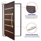 Porta De Aluminio Pivotante Lambril 210x100cm Com Puxador Sup