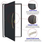 Porta De Aluminio Pivotante Lambril 210x100cm Com Puxador Sup