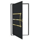Porta De Aluminio Pivotante Lambril 210x120cm Com Puxador Sup