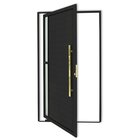Porta De Aluminio Pivotante Lambril 210x120cm Com Puxador Sup
