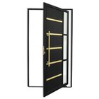 Porta De Aluminio Pivotante Lambril 210x120cm Com Puxador Sup