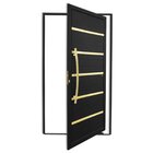 Porta De Aluminio Pivotante Lambril 210x120cm Com Puxador Sup