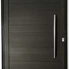 Porta De Aluminio Pivotante Lambril Com Puxador Linha Premium