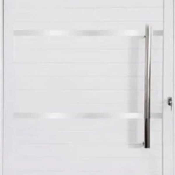 Porta De Aluminio Pivotante Lambril Frisos Com Puxador Linha