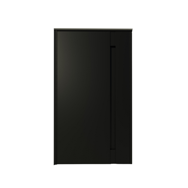 Porta de Alumínio Pivotante Direito e Esquerdo Preto 100x100cm Sarrafeada Com Batente Maison Dom Portas