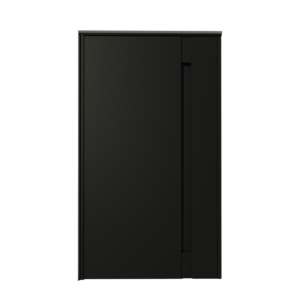 Porta de Alumínio Pivotante Direito e Esquerdo Preto 240x120cm Sarrafeada Com Batente Maison Dom Portas