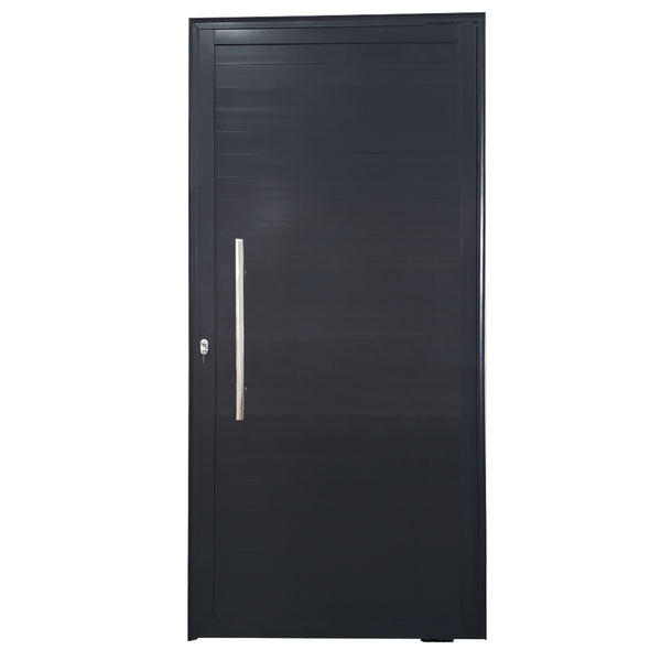 Porta De Alumínio Pivotante Preto Com Puxador Linha 25 - Dc L