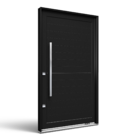 Porta De Alumínio Pivotante Com Puxador De 100 Cm Em Aço Inox - 225X130X12 - Abertura Direita