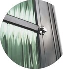 Porta De Alumínio Postigo 210x80cm Com Vidro Boreal Anodizado