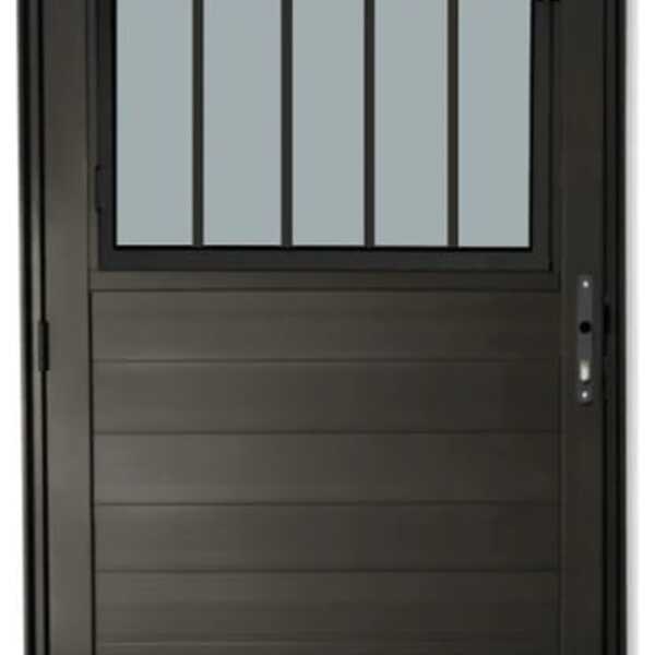 Porta De Aluminio Postigo Lambril Linha Premium Preto