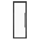 Porta De Alumínio Preto Com Vidro Inteiro 8mm E Pux. Cmc Eleg