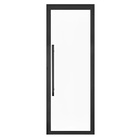 Porta De Alumínio Preto Com Vidro Inteiro 8mm E Pux. Cmc Eleg