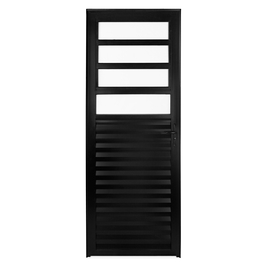 Porta De Alumínio Preto De Cozinha Basculante Cmc Modular - Lado