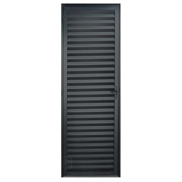 Porta De Alumínio Preto Palheta Hale Esquadrias - Lado Esquer
