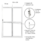 Porta De Alumínio Sacada 2 Folhas Branca Linha 25 Com Fechadu