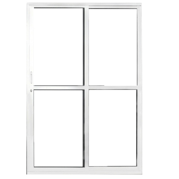 Porta De Alumínio Sacada 2 Folhas Branca Linha 25 Com Fechadu