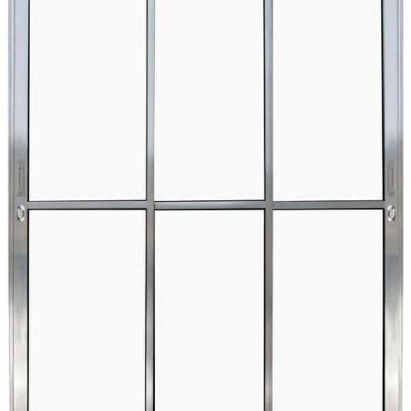 Porta De Aluminio Sacada 3 Folhas Móveis Com Fechadura Linha