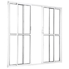 Porta De Alumínio Sacada 4 Folhas Branca Linha 25 Com Fechadu