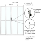 Porta De Alumínio Sacada 4 Folhas Branca Linha 25 Com Fechadu