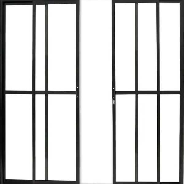 Porta De Aluminio Sacada 4 Folhas Com Fechadura Linha Premium
