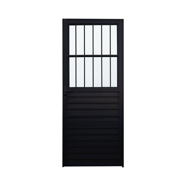 Porta De Alumínio Social 210x86cm Fortline Atlântica Preto