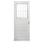 Porta De Aluminio Social Branca Linha 25 - 210x80 Esquerda