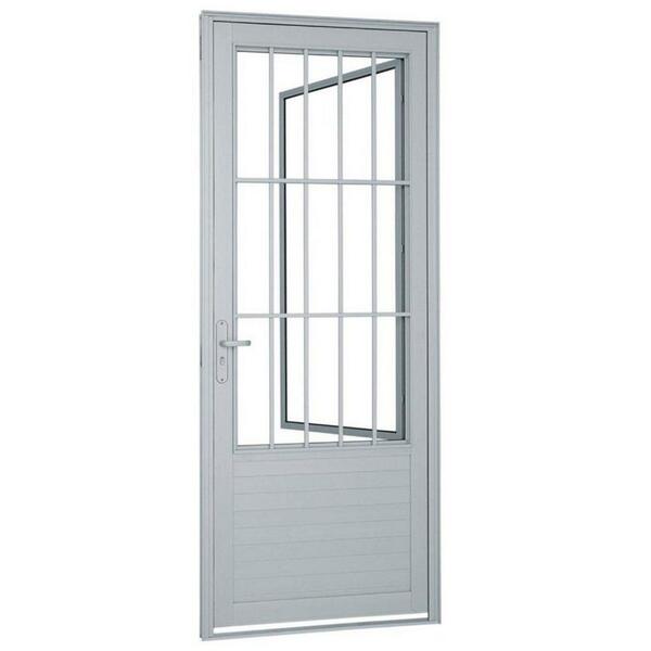 Porta De Alumínio Social Branca Maxx Direita - 210x90