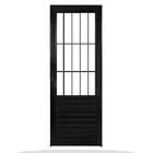 Porta De Alumínio Social C/grade Preto Maxx Esquerda 210x60