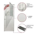 Porta De Alumínio Social Lambril  Branco Linha 25 - Dc Medida