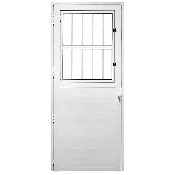 Porta De Alumínio Social Lambril Max Branco "d" 210x90