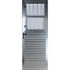 Porta De Alumínio Social Postigo 2,10 X 1,00  Direita Vidro M