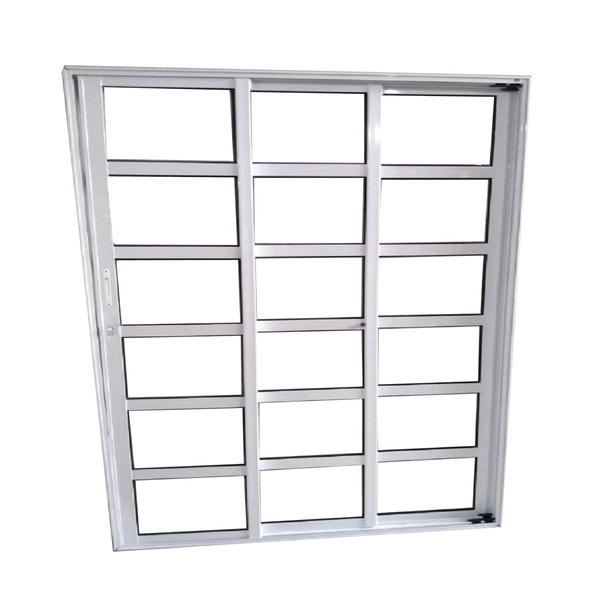 Porta De Alumínio Travessa 3 Folhas Sequenciais Branca Linha