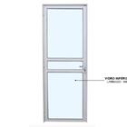 Porta De Alumínio Travessa Com Vidros Temperados Branca Direi