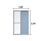 Porta De Alumínio Veneziana 210x120cm 3 Folhas Hale Esquadria