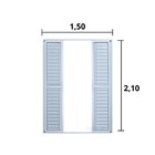 Porta De Alumínio Veneziana 210x150cm 6 Folhas Hale Esquadria